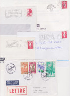 Lot Département 973 GUYANE : 5 Plis Bureau KOUROU ( TàD Manuel - Machine SECAP ) Base Spatiale Lancement Ariane 1992 - Cartas & Documentos