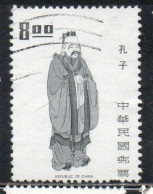 CHINA REPUBLIC CINA TAIWAN FORMOSA 1972 1973 RULERS EMPEROR CONFUCIUS 8$ USED USATO OBLITERE' - Usados