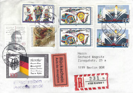 Deutschland Germany 1989 Krefeld CEPT Children Games Gabelsberger Shorthand AR Advice Receipt Registered Cover - 1989