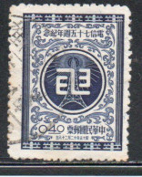 CHINA REPUBLIC CINA TAIWAN FORMOSA 1956 CHINESE TELEGRAPH SERVICE TELECOMMUNICATIONS RADIO TOWER 40c USED USATO OBLIT - Usados