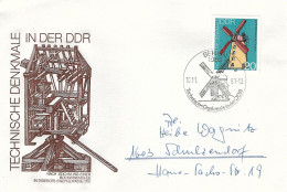 Deutschland Germany DDR 1981 Berlin Post Windmill Dutch Type Diderot Encyclopaedia Handstamp Cover - Windmills