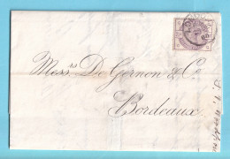 GB Obl LONDON 54, Lombard Street 24 DEC 1886 Vers France Bordeaux  - Covers & Documents