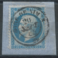 Lot N°77005   N°22/Fragment, Oblitéré Cachet à Date De Gare De Nîmes, Gard (29) - 1862 Napoléon III