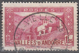 Andorre Français 1932 Michel 40 O Cote (2008) 50.00 € Chapelle De Meritxell Cachet Rond - Used Stamps