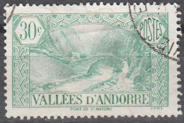 Andorre Français 1932 Michel 32 O Cote (2008) 4.00 € Pont De Saint-Antoine Cachet Rond - Usati