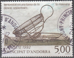 Andorre Français 1992 Michel 445 O Cote (2008) 1.85 € Art Art Dennis Oppenheim Tempête Dans Une Tasse De Thé Cachet Rond - Gebruikt