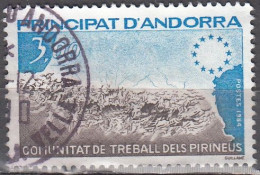 Andorre Français 1984 Michel 349 O Cote (2008) 1.50 € Chaîne Des Pyrenées Cachet Rond - Used Stamps