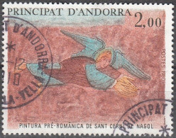 Andorre Français 1980 Michel 311 O Cote (2008) 1.25 € Ange Fresque De L'Eglise De Sant Cerni De Nagol Cachet Rond - Oblitérés