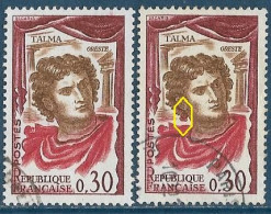 France 1961 - Variété -    Y&T N° 1302 Oblitérés Talma Boucles De Cheveux Rouge + Normal - Gebraucht