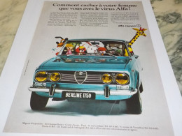 ANCIENNE PUBLICITE  VOUS AVEZ LE VIRUS VOITURE   ALFA ROMEO 1971 - Voitures