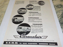 ANCIENNE PUBLICITE  GAMME DE  CARAVANE DE CARAVELAIR 1963 - Autres & Non Classés