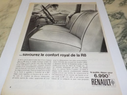ANCIENNE PUBLICITE CONFORT ROYAL  R8  RENAULT 1964 - Autres & Non Classés