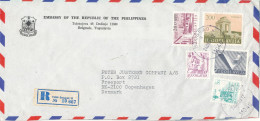 Yugoslavia Air Mail Cover Sent To Denmark 24-5-1985 Topic Stamps (from The Embassy Of Philippines Belgrade) - Poste Aérienne