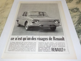 ANCIENNE PUBLICITE LE VRAIS VISAGE  DE RENAULT 1965 - Voitures