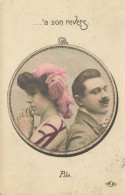 Série De 2 Cartes Photos Fantaisie * Homme & Femme * Toute Médaille ... à Son Revers ! Pile & Face * 1905 - Andere & Zonder Classificatie