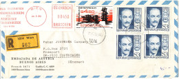 Austria Registered Air Mail Cover With Meter Cancel And Stamps Sent To Denmark 28-5-1985 - Brieven En Documenten