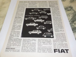 ANCIENNE PUBLICITE CEUX QUI VEULENT TOUT SAVOIR VOITURE  FIAT 1963 - Voitures