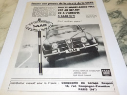 ANCIENNE PUBLICITE QUALITE SUEDOISE SAAB  1963 - Voitures