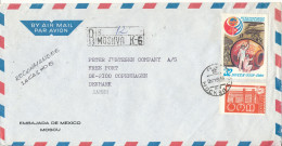 USSR Registered Air Mail Cover Sent To Denmark 5-11-1981 Topic Stamps (sent From The Embassy Of Mexico Moscow) - Covers & Documents