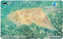 Indonesia - Telkom Indonesia (Tamura) - Underwater World - Sotong Di Pulau Seribu, 11.1993, 100Units, 100.000ex, Used - Indonesia