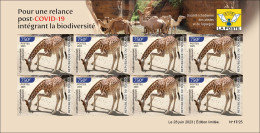 CHAD TCHAD 2023 IMPERF SHEET 8V - GIRAFE GIRAFES GIRAFFE GIRAFFES - COVID-19 CORONAVIRUS PANDEMIC CORONA RECOVERY - MNH - Giraffes