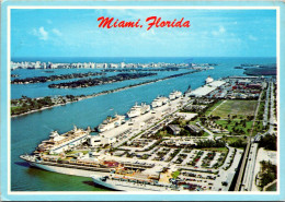 Florida Miami Showing The Port With Cruise Ships 1985 - Miami