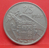 25 Pesetas 1957 étoile 59 - TTB - Pièce Monnaie Espagne - Article N°2430 - 25 Pesetas