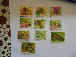 SINGAPORE  USED 10  STAMPS  INSECTS BEES - Abeilles