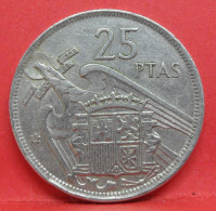 25 Pesetas 1957 étoile 74 - TTB - Pièce Monnaie Espagne - Article N°2445 - 25 Peseta