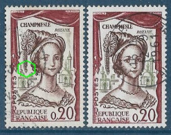 France 1961 - Variété -    Y&T N° 1301 Oblitérés Champmesle Perles Manquantes  + Normal - Used Stamps