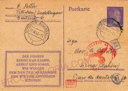Ad5887 - CZECHOSLOVAKIA Germany - Postal History -  STATIONERY CARD From DECIN 1943 - Postcards