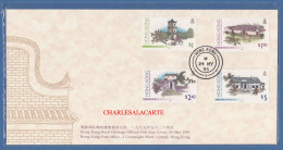 HONG KONG  1995  RURAL BUILDINGS  S.G. 802-805   F.D.C. - Cartas & Documentos