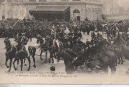 PZRIS 4 VISITE DU ROI T RENE D ITALIE   EN 1903  LES SOUVERAINS QUITENT LA GZRA  DU BOIS DE BOULOGNE DOS VERT  AGE D OR - Empfänge