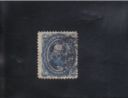 PEDRO II  50 R BLEU OBLITéRé / PAPIER BLANC/N°25 A YVERT ET TELLIER 1866 - Used Stamps