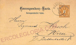 Ad5902 - CZECHOSLOVAKIA Austria - Postal History - STATIONERY From HUSINEC 1888 - Cartes Postales