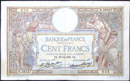 FRANCE * 100 Francs LOM * Date 29/12/1932 * Etat/Grade TTB/VF * Fay 24.11 * - 100 F 1908-1939 ''Luc Olivier Merson''