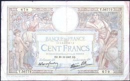 FRANCE * 100 Francs LOM * Date 30/12/1937 * Etat/Grade TB+/FF * Fay 25.07 * - 100 F 1908-1939 ''Luc Olivier Merson''