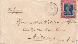 France N°140 Type Semeuse Sur Porte-timbre - Devant D'enveloppe - TB - 1906-38 Säerin, Untergrund Glatt