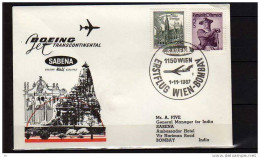 Première Liaison Aerienne . Wien - Bombay Le 1/11/1967 , Sabena - Primi Voli