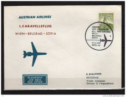 Première Liaison Aerienne . Wien - Beograd Le 17/05/1965 , Caravelle - First Flight Covers