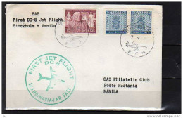 Première Liaison Aeriènne . Stockholm -Manila Le 07/09/1961, - Covers & Documents