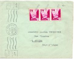 68003 - Marokko - 1952 - 3@5F Tauben A Bf FES -> BOUIRA (Algerien) - Briefe U. Dokumente