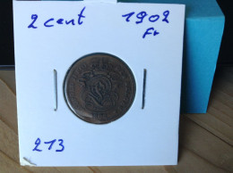 België Leopold II 2 Cent 1902 Fr. (Morin 213) - 2 Centimes