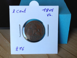 België Leopold II 2 Cent 1905 Vl. (Morin 216) - 2 Cents