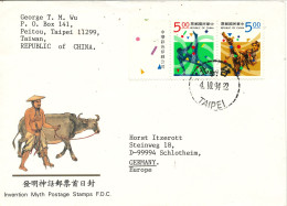 Taiwan Cover Sent To Germany 4-10-1994 Topic Stamps Also On The Backside Of The Cover - Brieven En Documenten