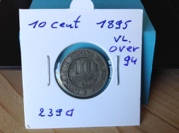 België Leopold II 10 Cent 1895 Over 94 Vl. (Morin 239a) - 10 Centimes