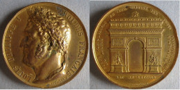 Médaille Cuivre, Inauguration De Arc De Triomphe De L'Etoile 1836 Louis Philippe, Par Montagny - Monarchia / Nobiltà