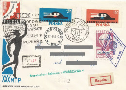 Poland Post - Balloon PBA.1961.poz.war.03: National Competitions Poznan Warszawa - Palloni