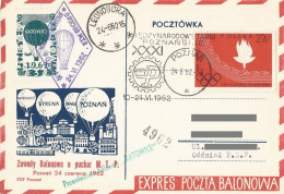 Poland Post - Balloon PBA.1962.poz.kat.03: Competition For The Poznan Fair Cup Katowice - Palloni