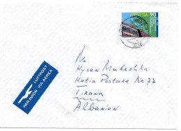 68019 - Schweiz - 1993 - 90Rp Eisenbahnverkehr EF A LpBf GENEVE -> TIRANE (Albanien) - Cartas & Documentos